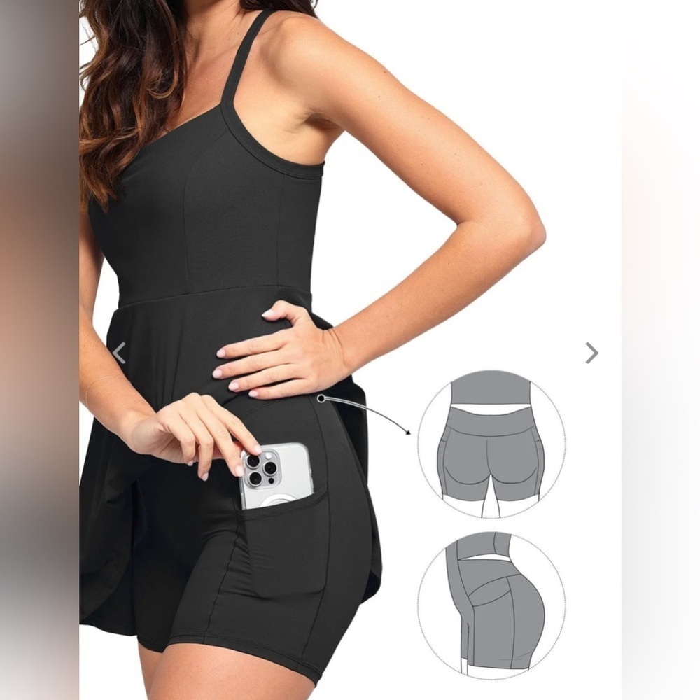 POPILUSH Shapewear Crisscross Back Workout Dress - Picture 6 of 10